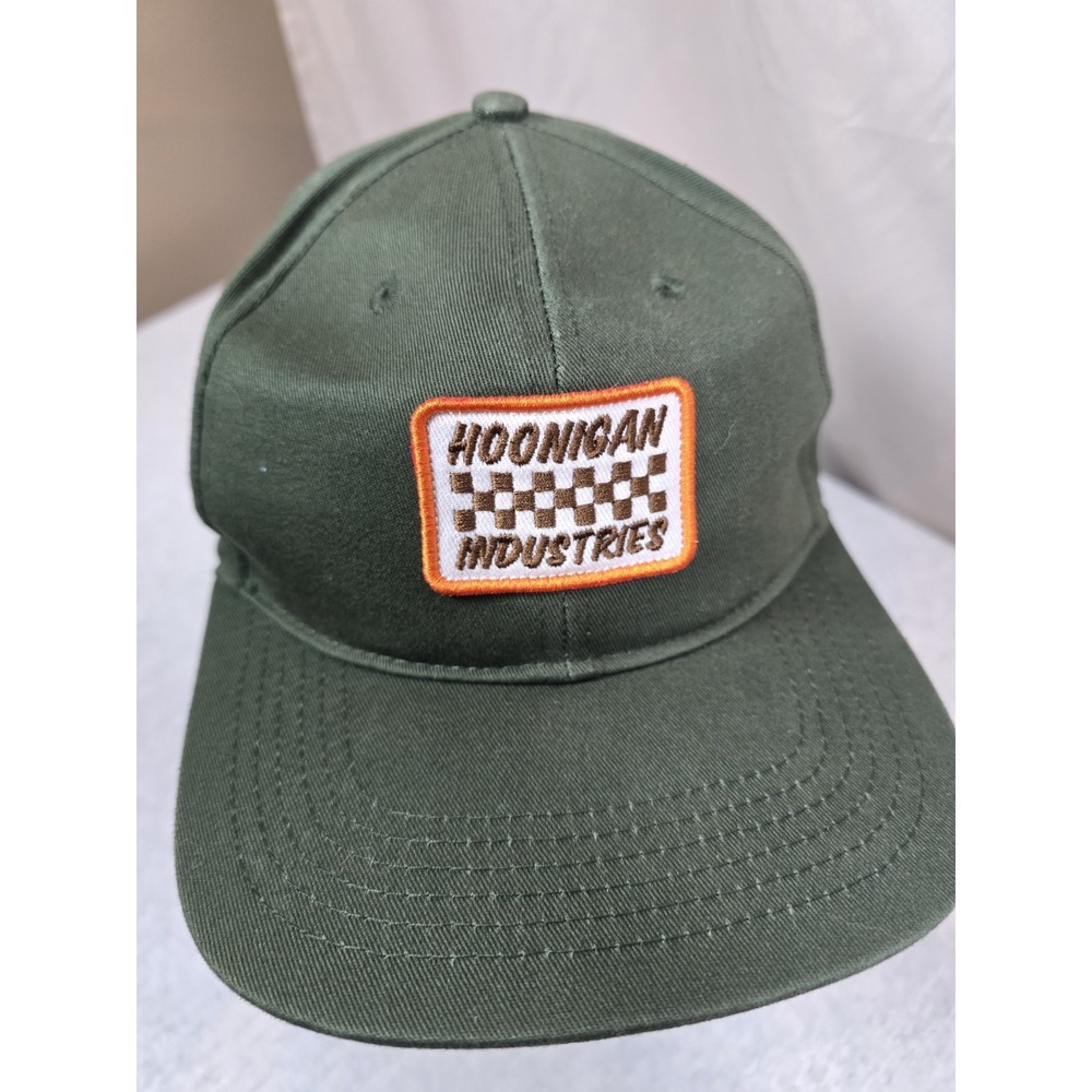 Hoonigan Snapback Patch Hat Cap Hunter Green And Orange